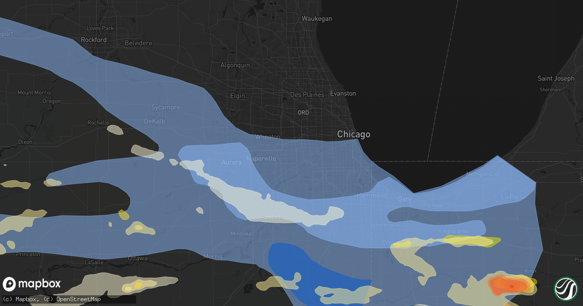 Hail map in Westmont, IL on August 11, 2026