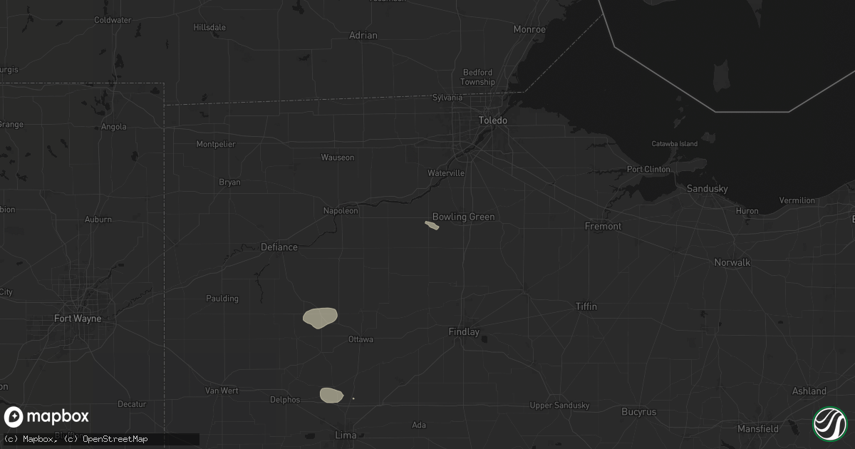 Hail map in Weston, OH on August 11, 2026