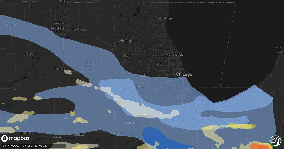 Hail map in Wheaton, IL on August 11, 2026