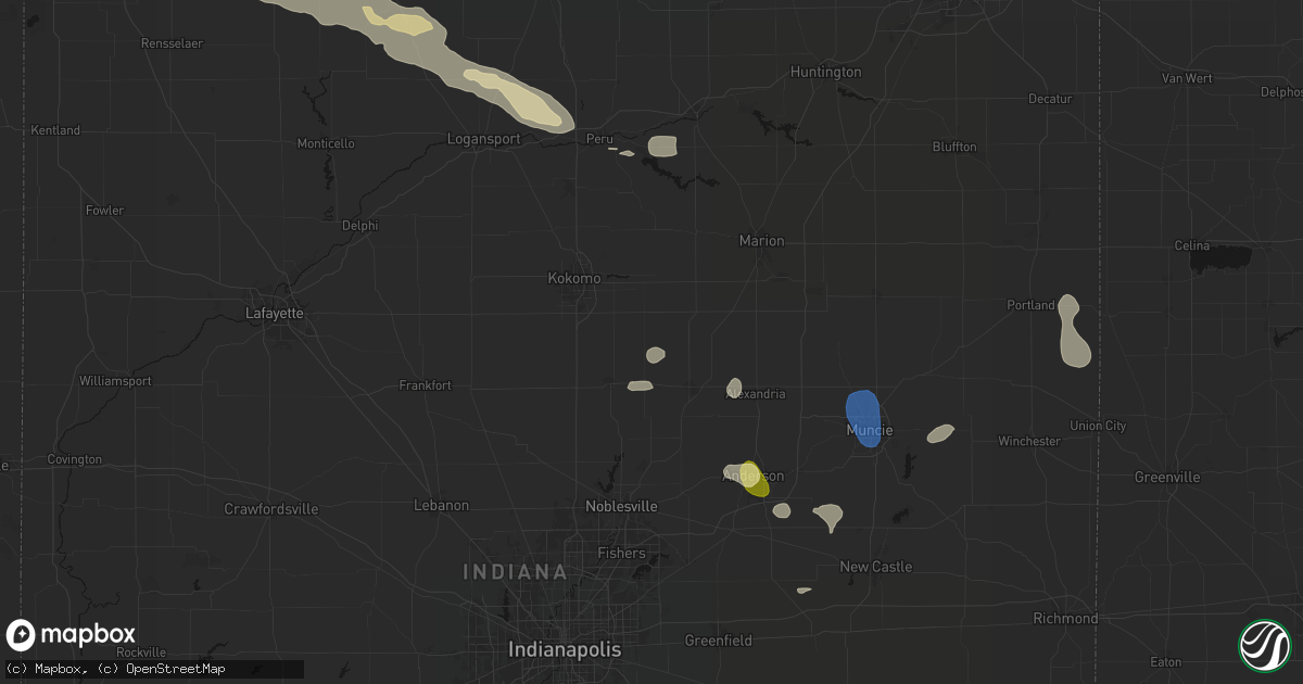 Hail map in Windfall, IN on August 11, 2026