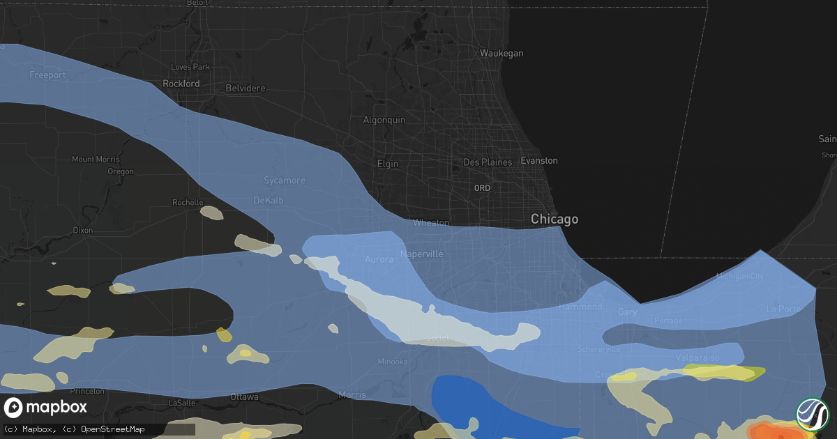 Hail map in Winfield, IL on August 11, 2026