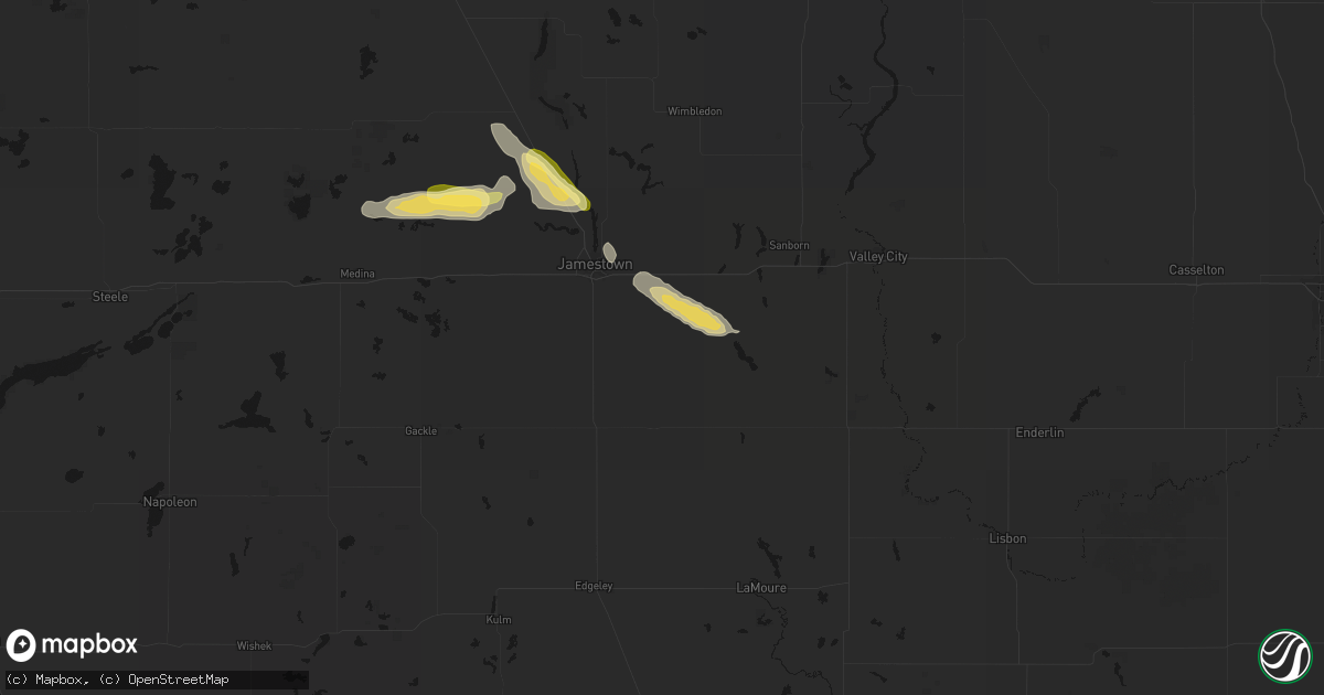 Hail map in Ypsilanti, ND on August 11, 2026