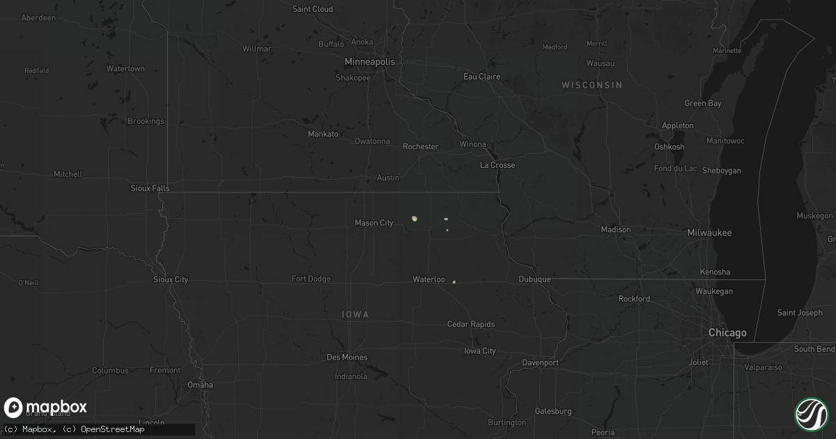 Hail map on August 11, 2026