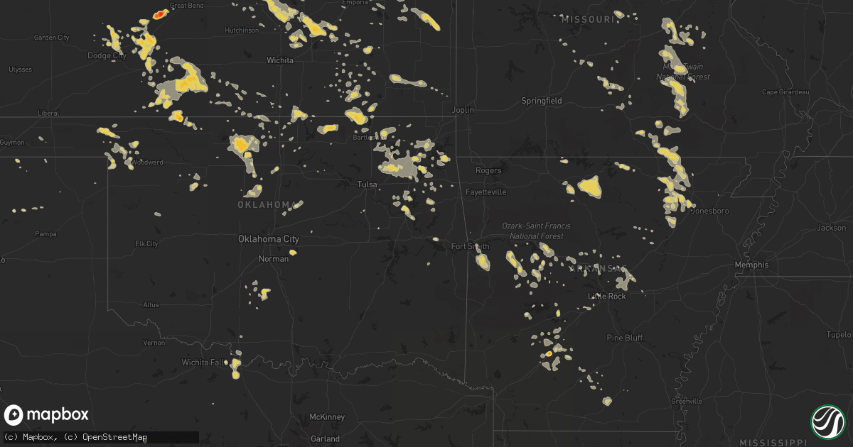 Hail map on August 12, 2011