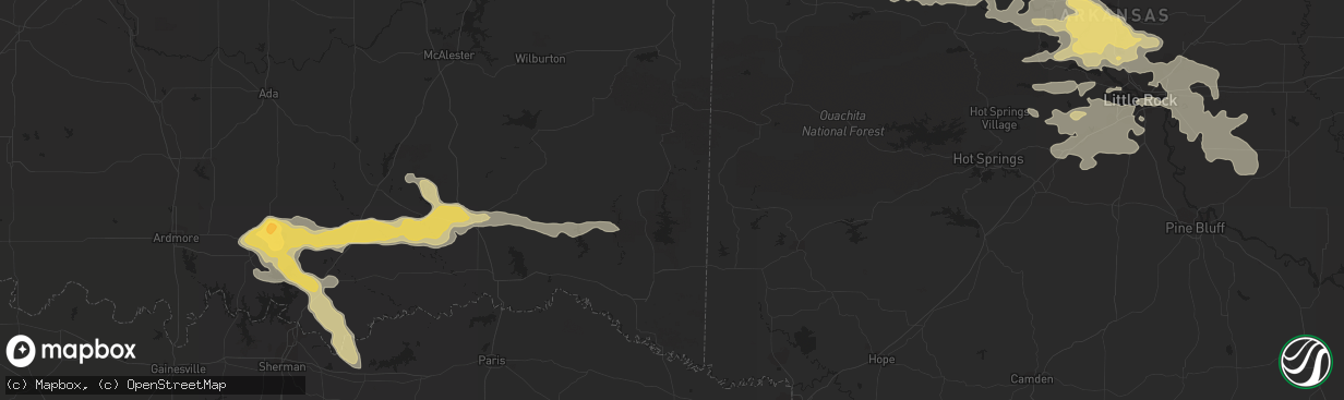 Hail map in Alvarado, TX on August 12, 2012