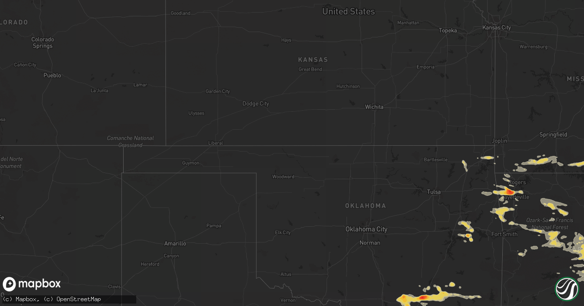 Hail map on August 12, 2012