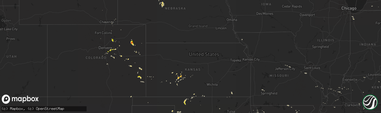 Hail map on August 12, 2013