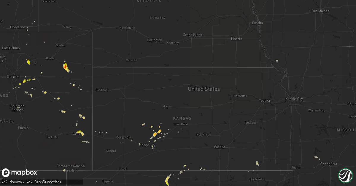 Hail map on August 12, 2013