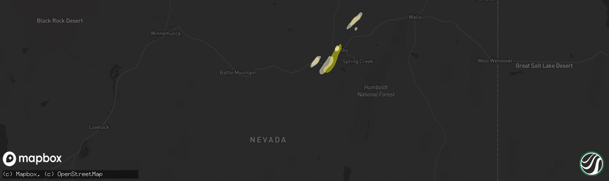 Hail map in Carlin, NV on August 12, 2014