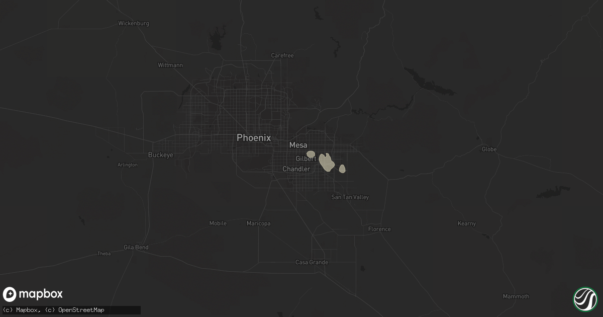 Hail map in Gilbert, AZ on August 12, 2014