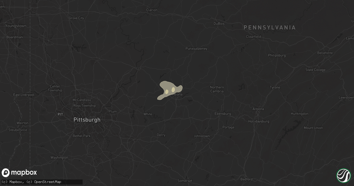 Hail map in Indiana, PA on August 12, 2014