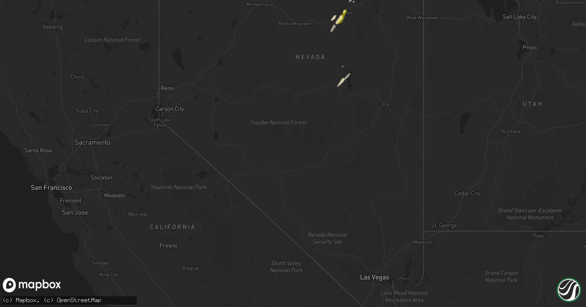 Hail map in Nevada on August 12, 2014