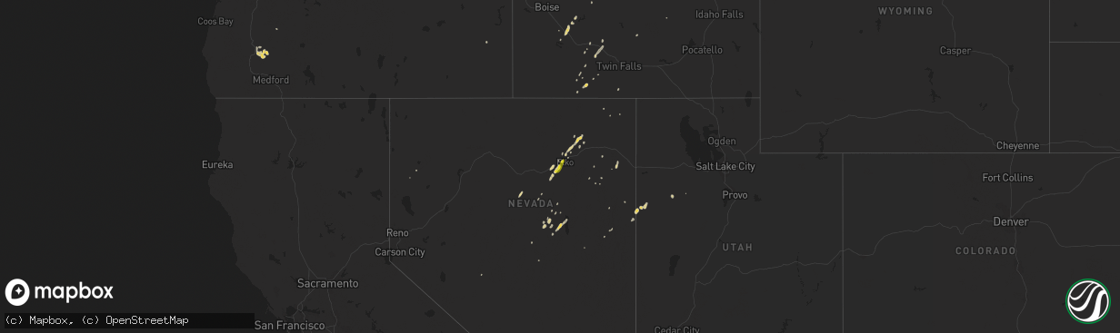 Hail map on August 12, 2014