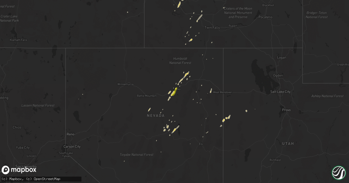 Hail map on August 12, 2014