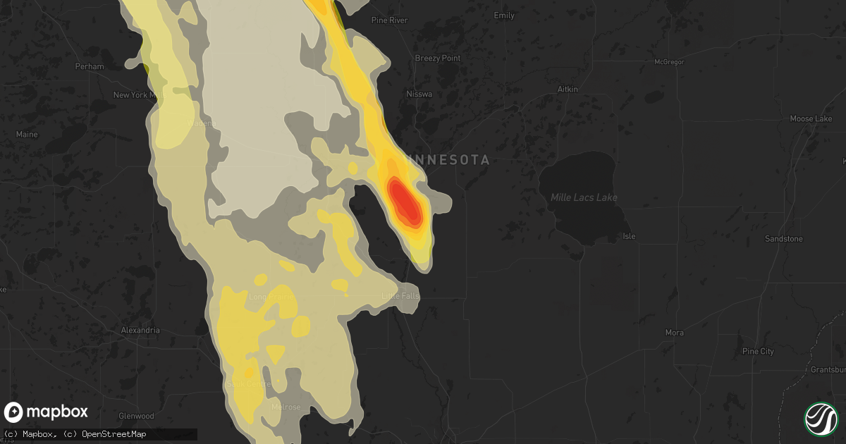 Hail map in Fort Ripley, MN on August 12, 2015