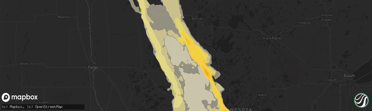 Hail map in Park Rapids, MN on August 12, 2015