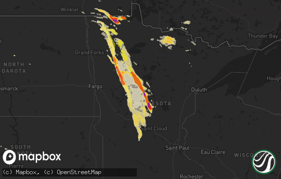 Hail map preview on 08-12-2015