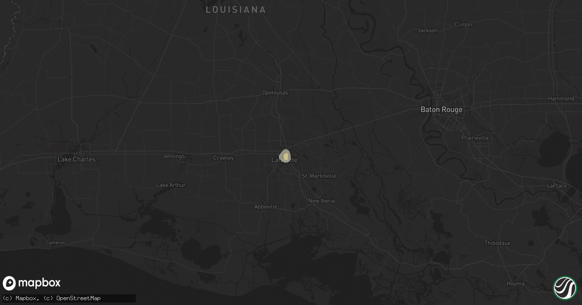 Hail map in Lafayette, LA on August 12, 2017