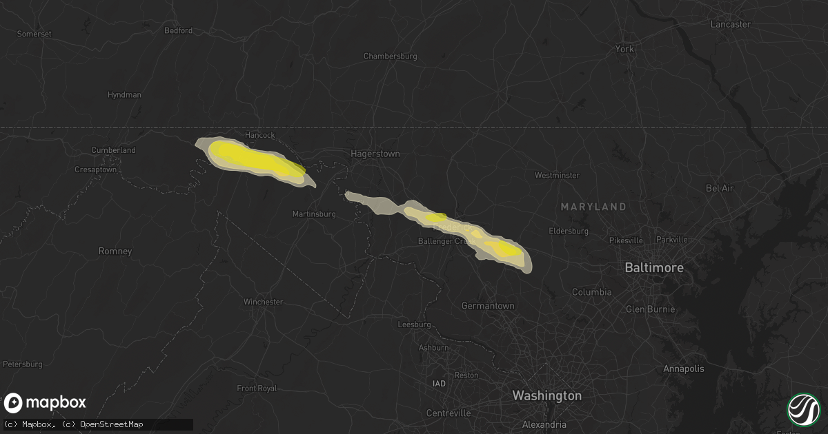 Hail map in Middletown, MD on August 12, 2017