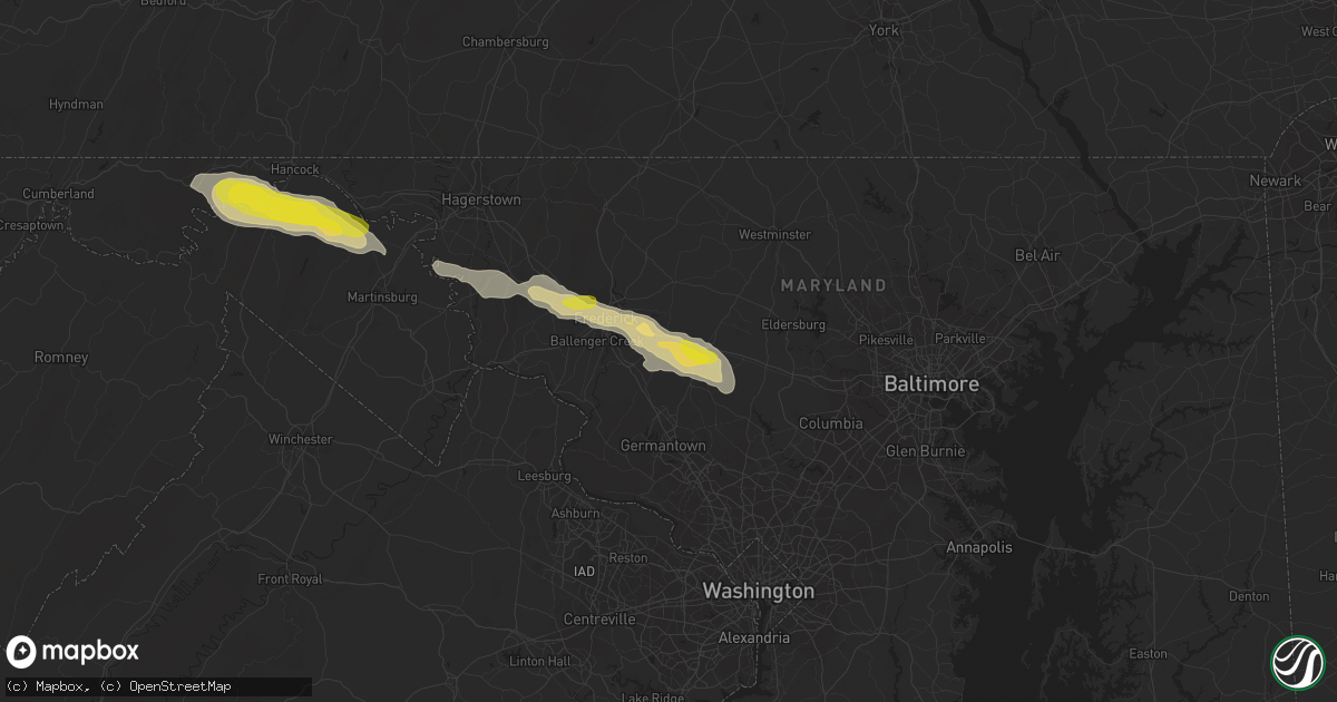 Hail map in Monrovia, MD on August 12, 2017