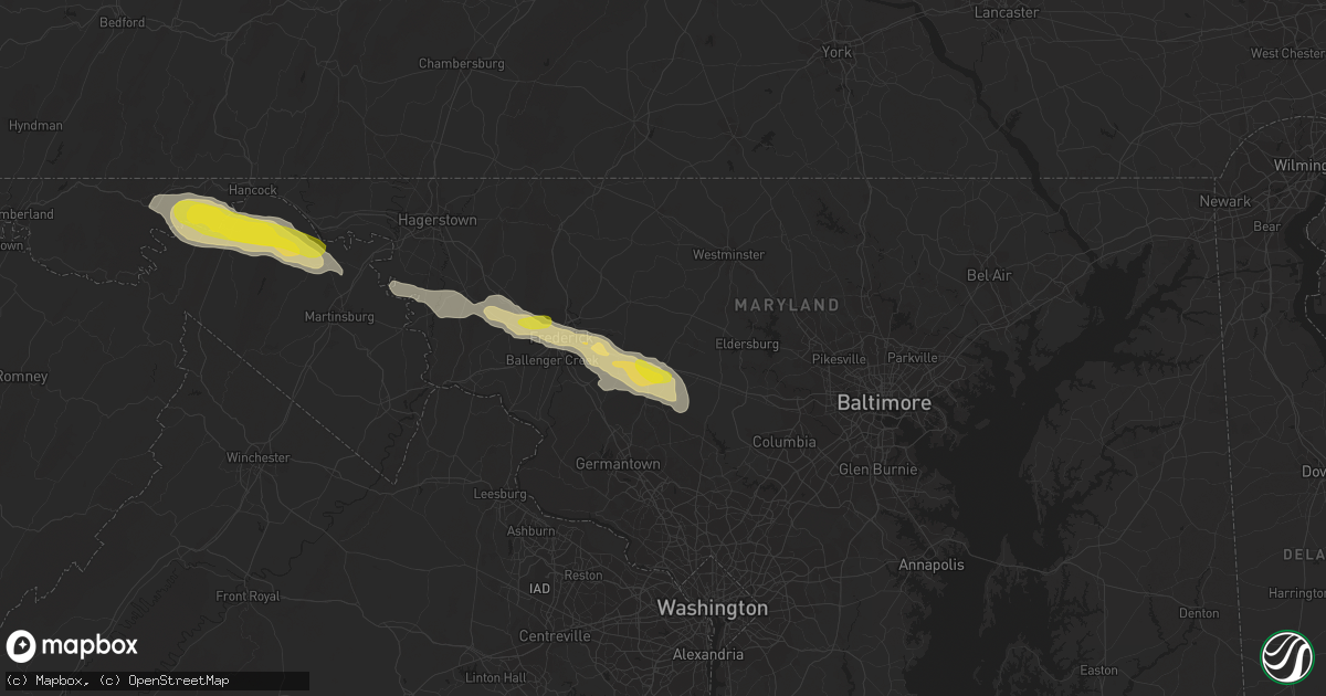 Hail map in Mount Airy, MD on August 12, 2017