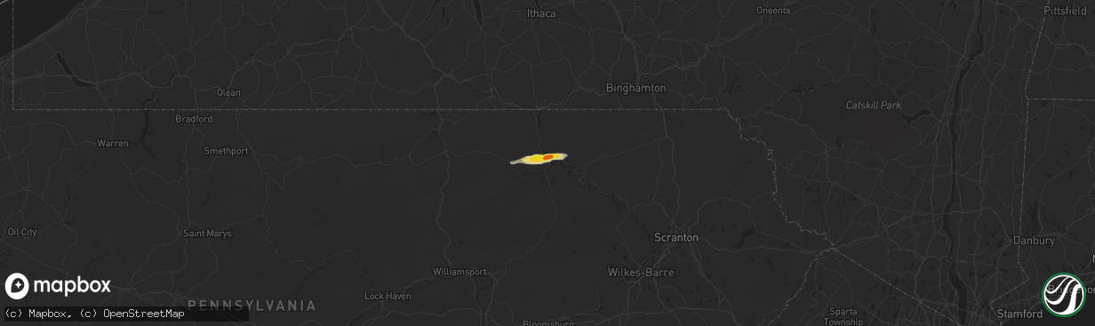 Hail map in Towanda, PA on August 12, 2017