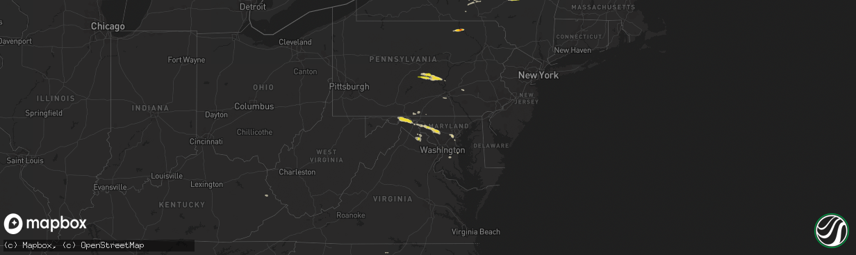 Hail map on August 12, 2017