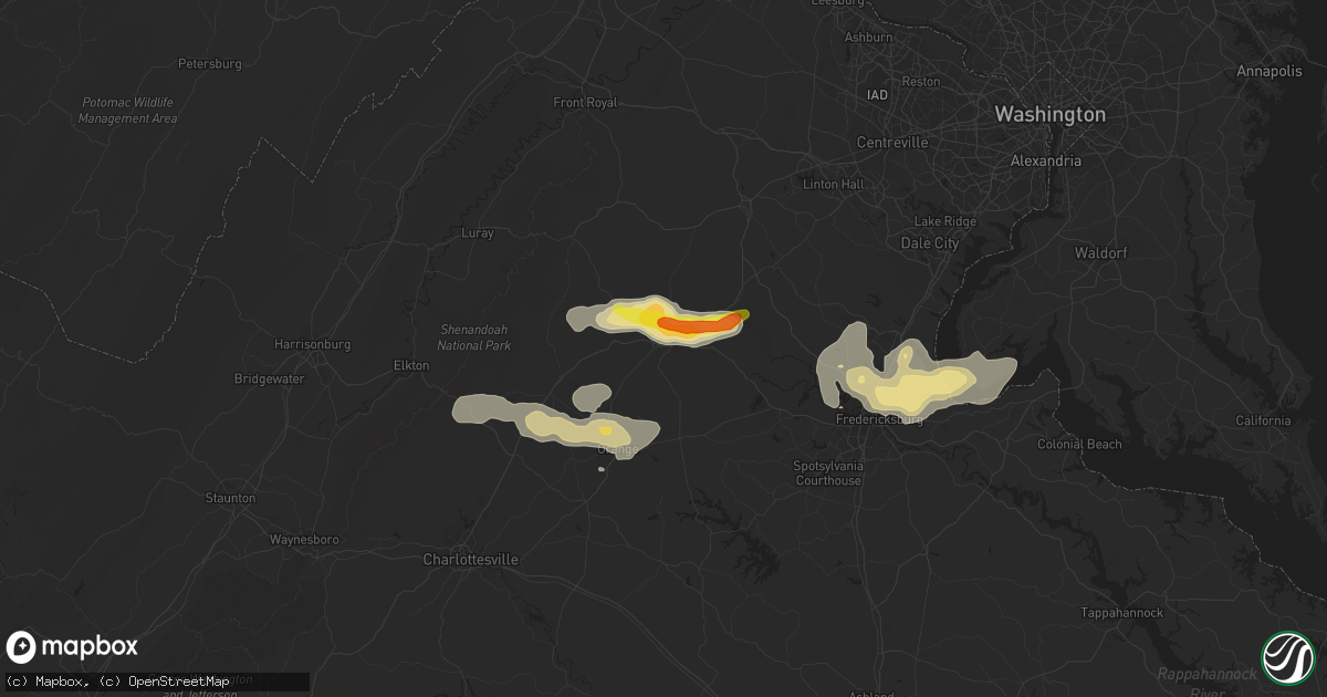 Hail map in Culpeper, VA on August 12, 2018