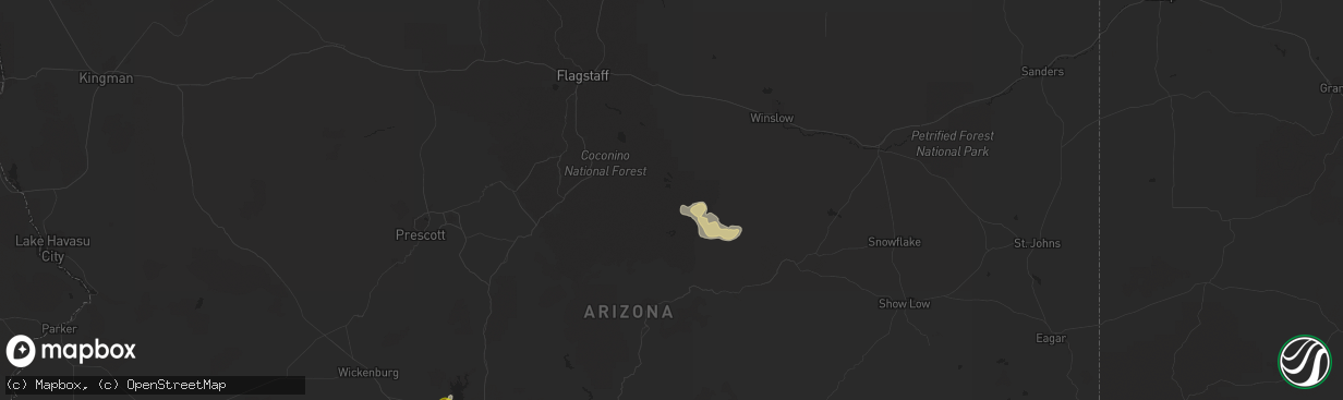 Hail map in Happy Jack, AZ on August 12, 2018