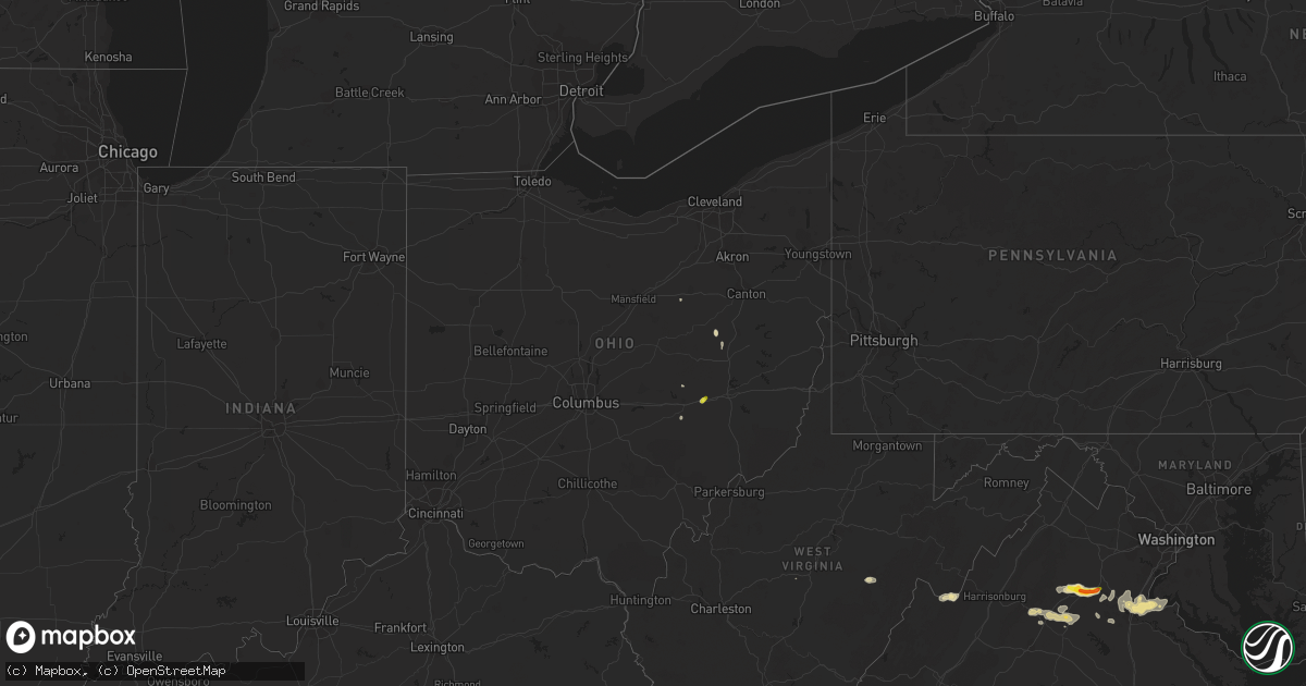Hail map in Ohio on August 12, 2018