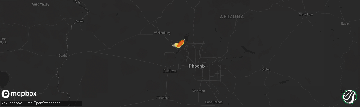 Hail map in Surprise, AZ on August 12, 2018