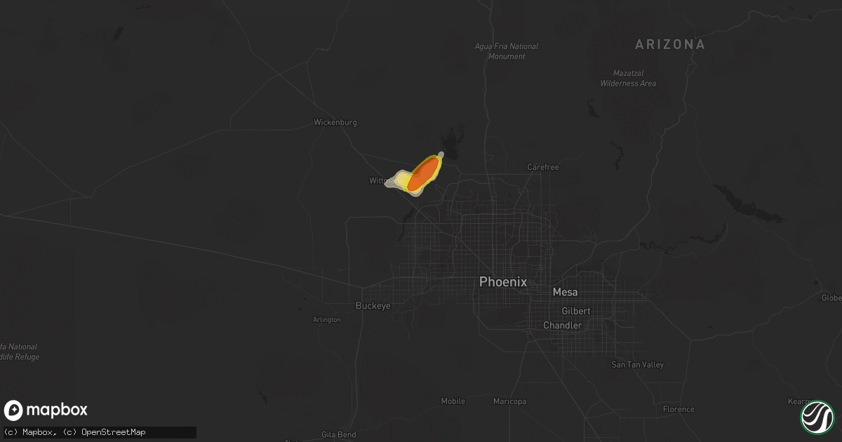 Hail map in Surprise, AZ on August 12, 2018