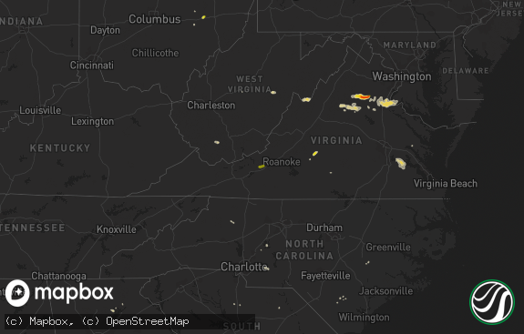 Hail map preview on 08-12-2018