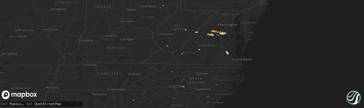 Hail map on August 12, 2018