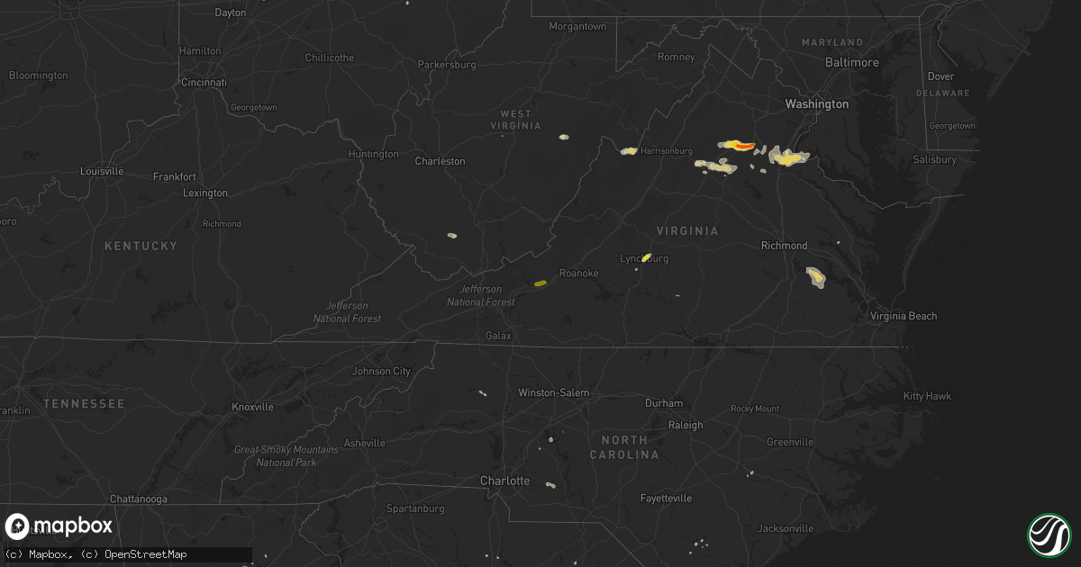 Hail map on August 12, 2018