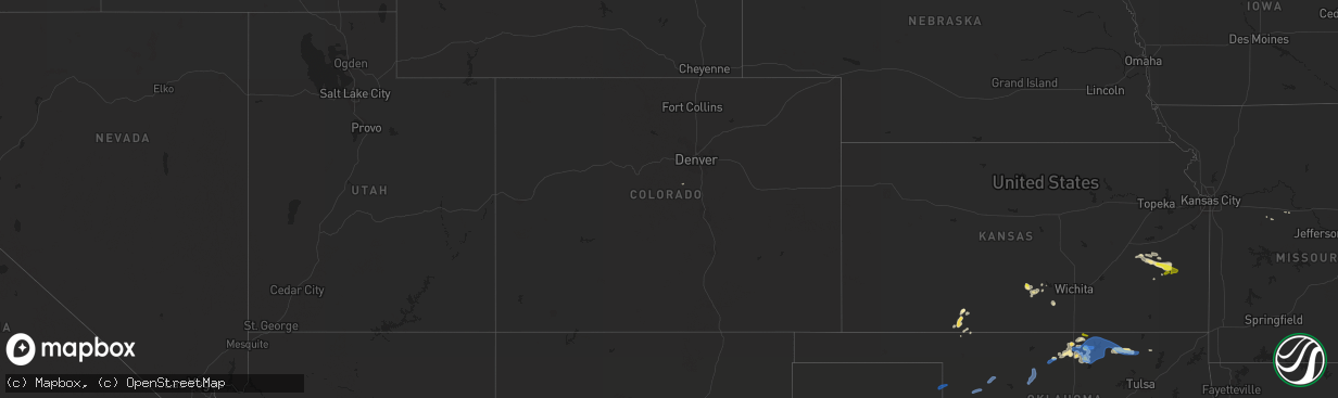 Hail map in Colorado on August 12, 2019