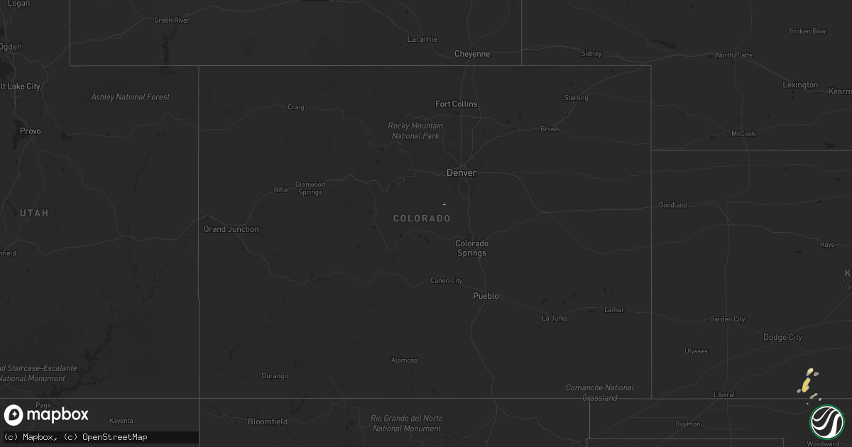 Hail map in Colorado on August 12, 2019