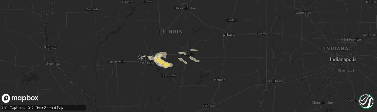 Hail map in Decatur, IL on August 12, 2019