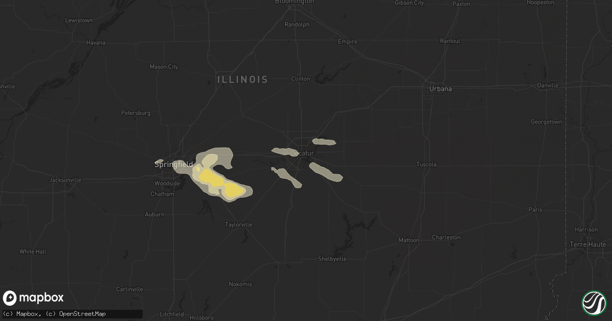 Hail map in Decatur, IL on August 12, 2019