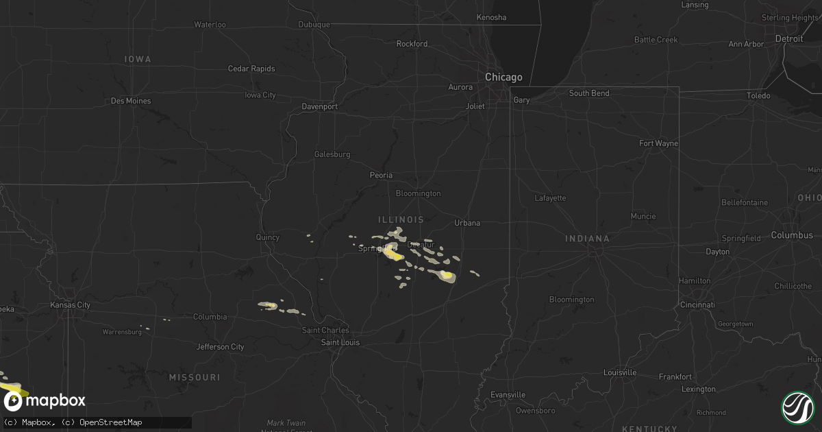 Hail map in Illinois on August 12, 2019