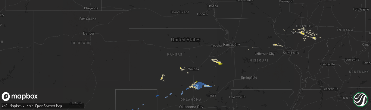 Hail map in Kansas on August 12, 2019