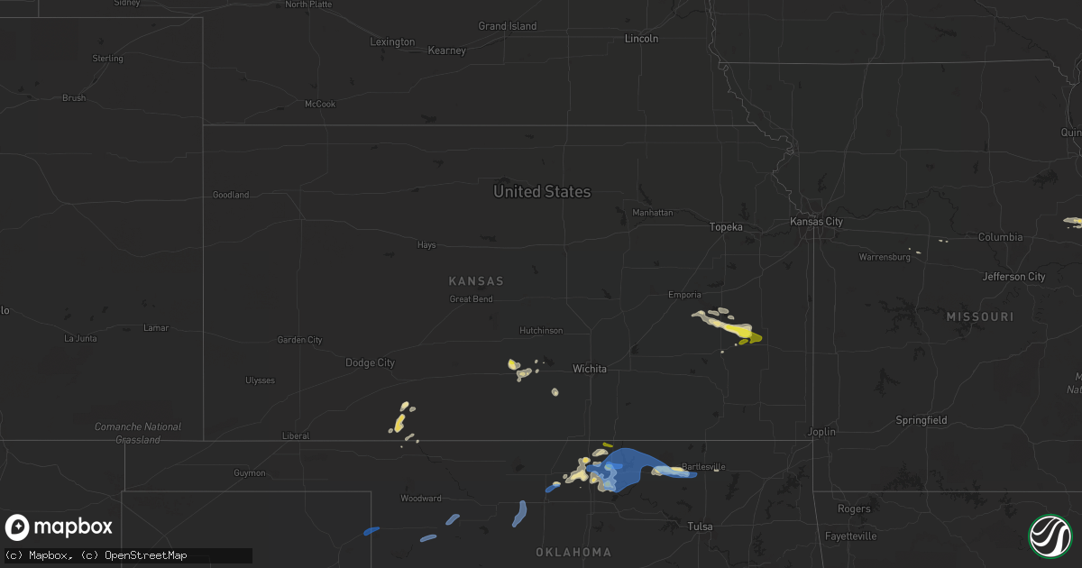 Hail map in Kansas on August 12, 2019