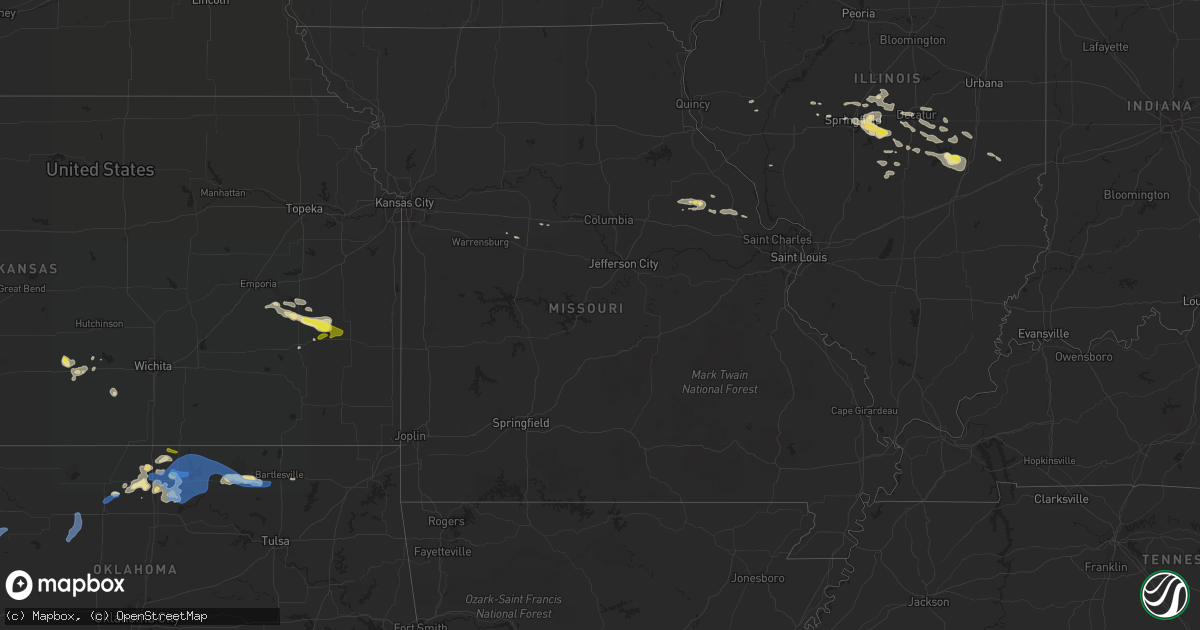 Hail map in Missouri on August 12, 2019