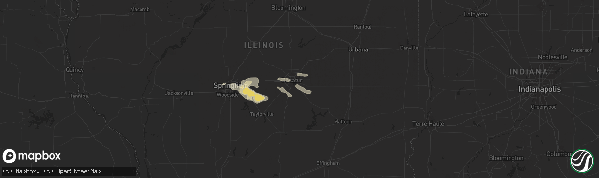 Hail map in Mt Zion, IL on August 12, 2019