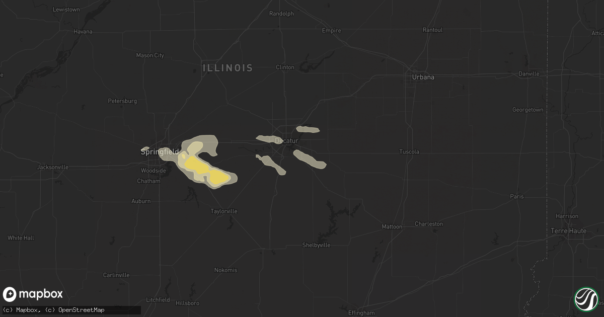 Hail map in Mt Zion, IL on August 12, 2019
