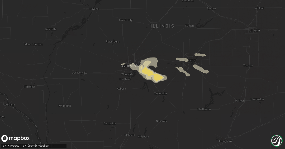 Hail map in Rochester, IL on August 12, 2019