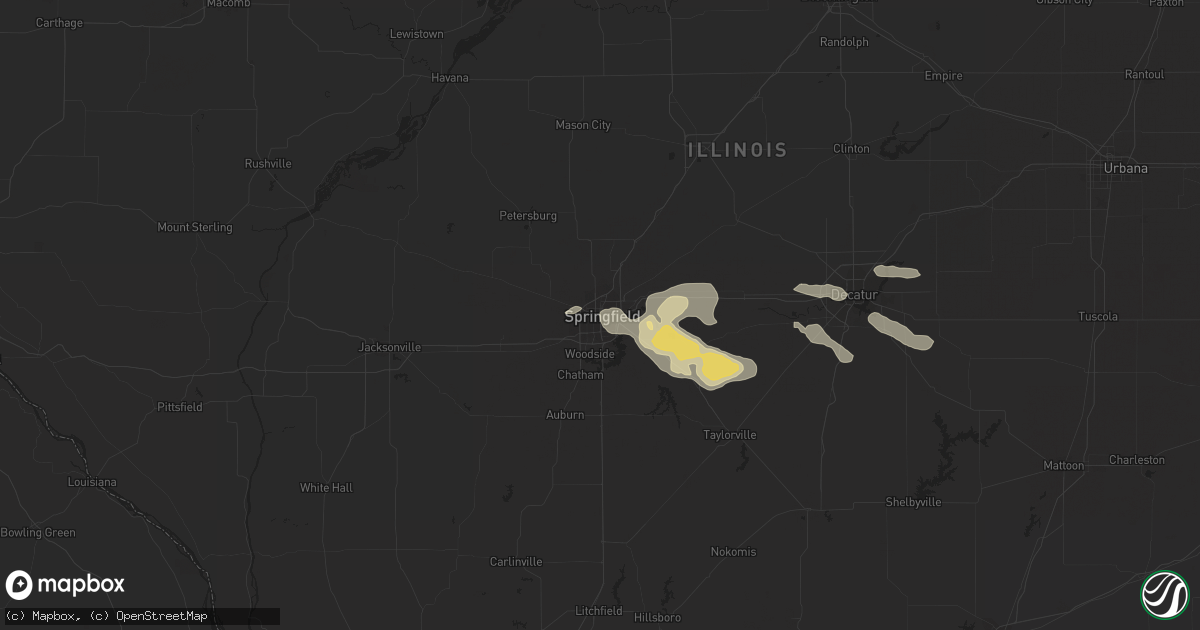 Hail map in Springfield, IL on August 12, 2019