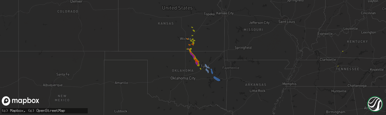 Hail map on August 12, 2020