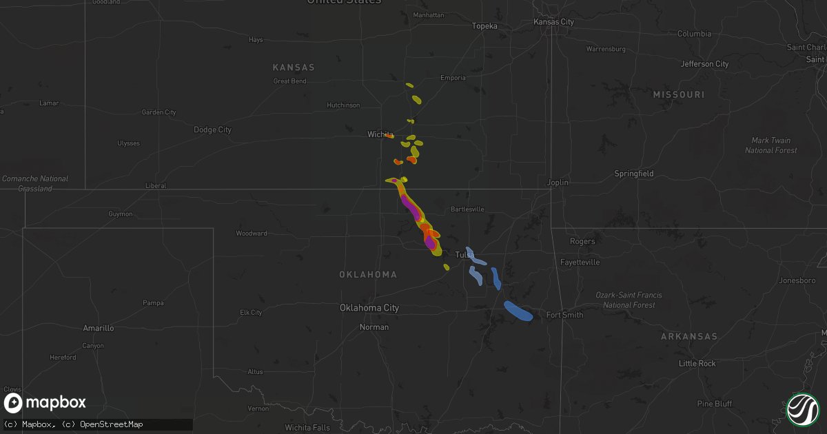Hail map on August 12, 2020