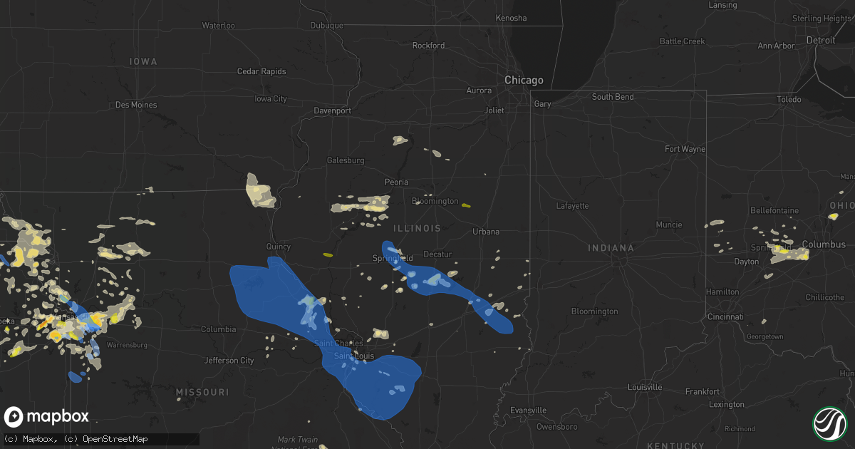 Hail map in Illinois on August 12, 2021
